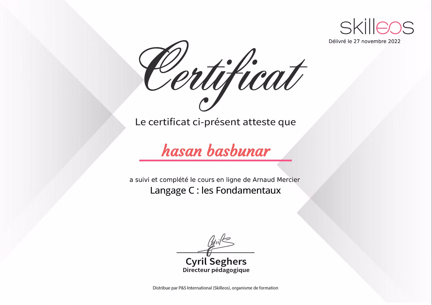 Langage C · Fondamentaux