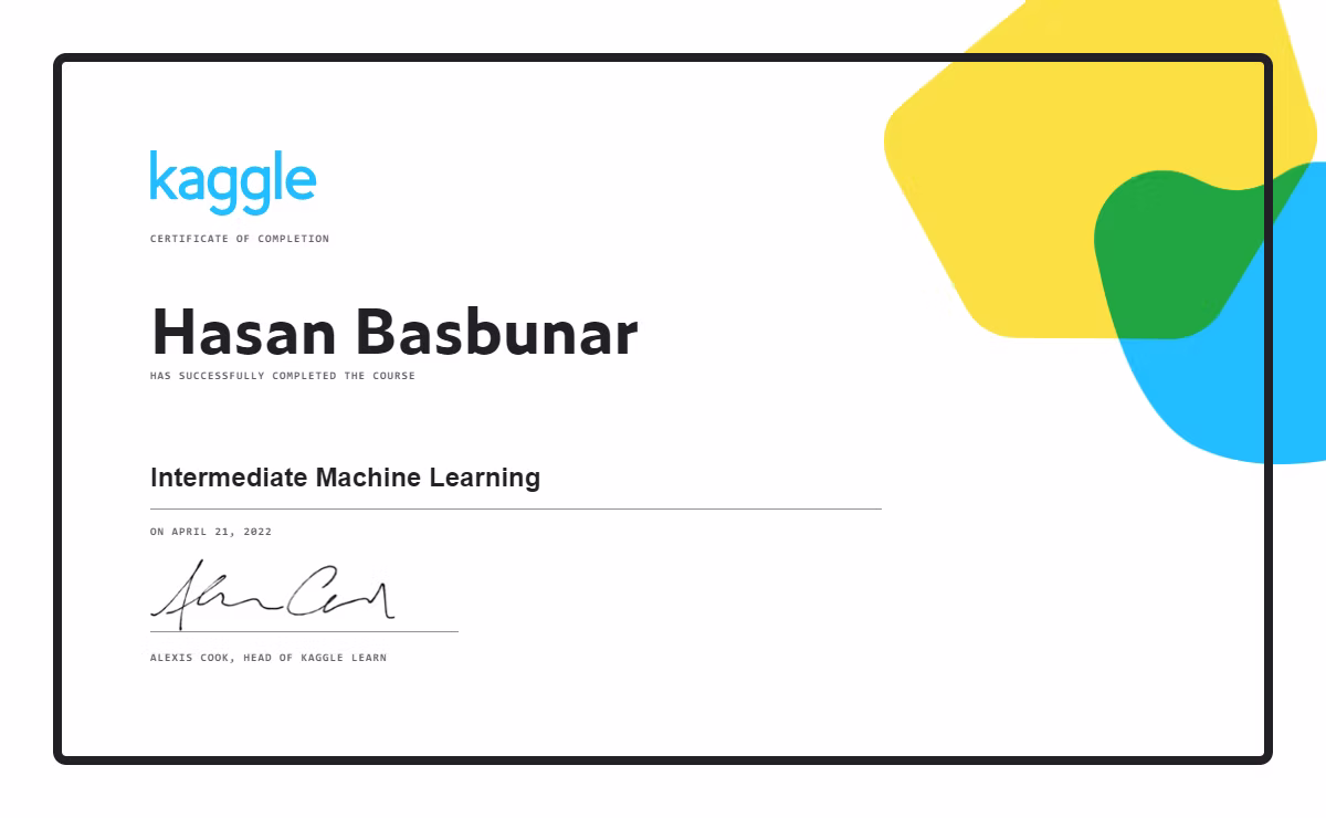 Course completion certificate